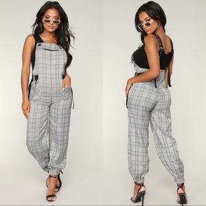 FashionNova Grey Overalls
